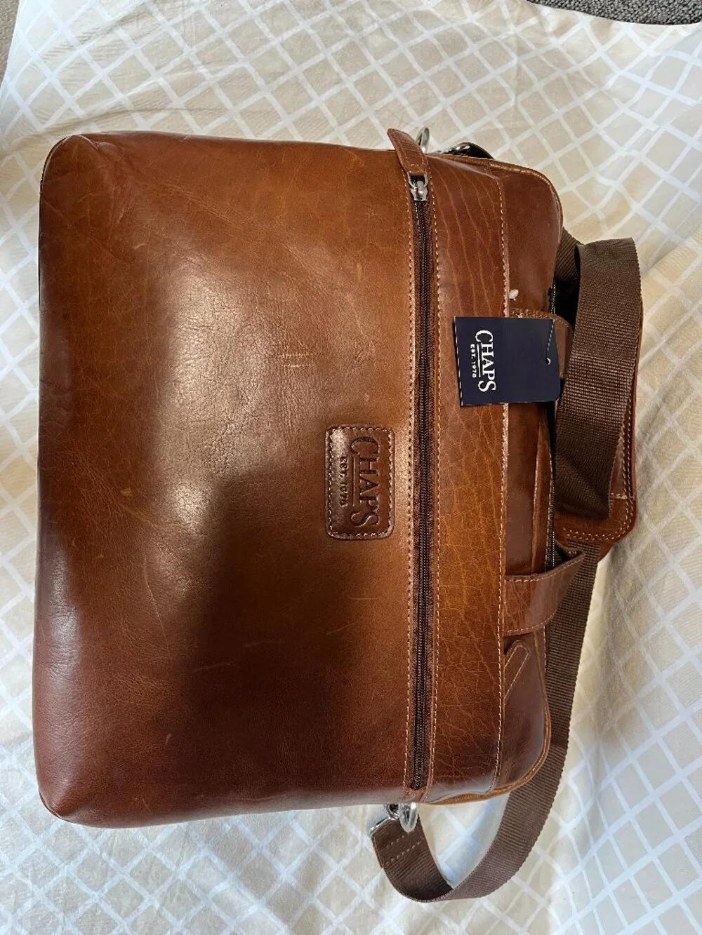 Chaps Leather Travel‎ Bag / Extra Large Briefcase Mens (NWT)